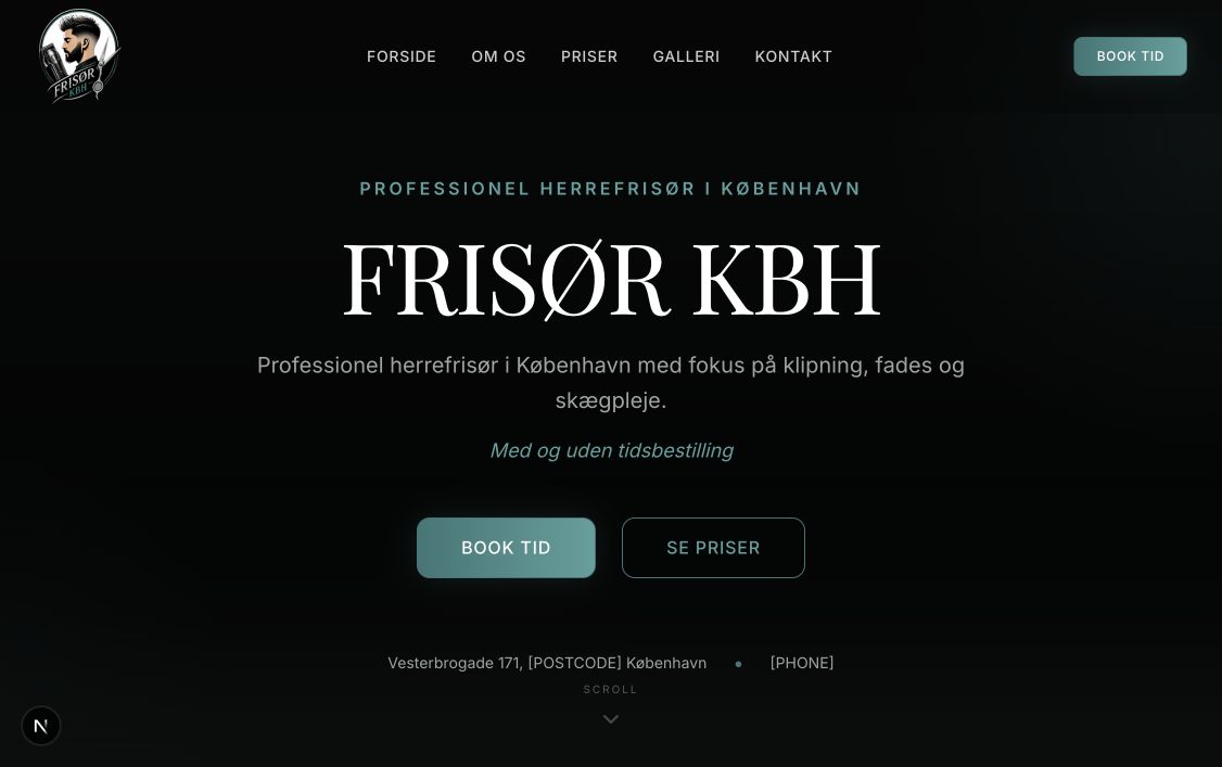 Frisør KBH hjemmeside og bookingplatform
